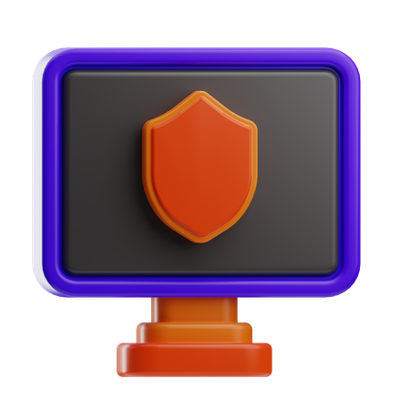 Escudo de computador  3D Icon