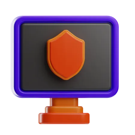 Escudo de computador  3D Icon