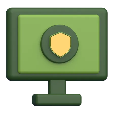 Escudo de computador  3D Icon