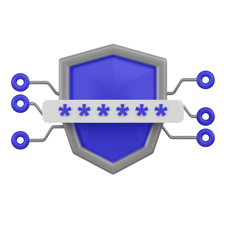 Escudo de criptografia  3D Icon