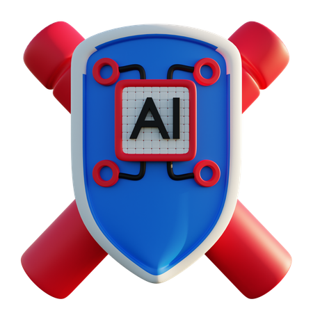 Escudo de inteligência artificial  3D Icon