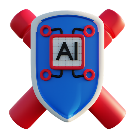 Escudo de inteligencia artificial  3D Icon