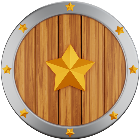 Escudo de madeira  3D Icon