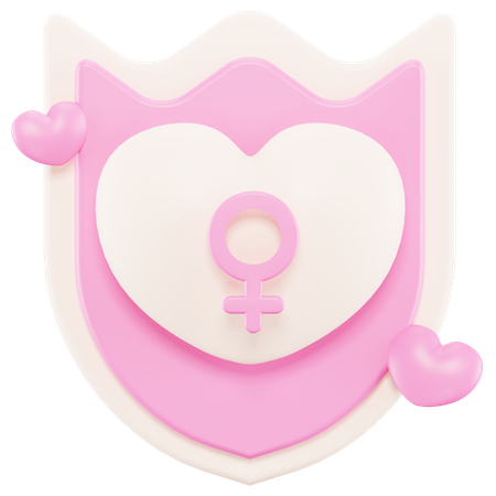Escudo de mulher  3D Icon