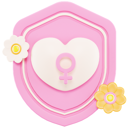 Escudo de mulher  3D Icon
