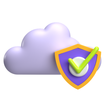 Escudo de nube  3D Icon