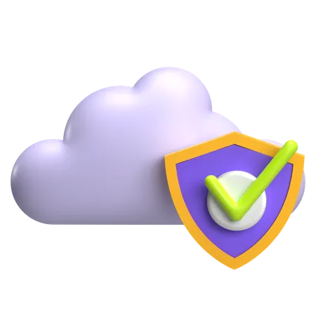 Escudo de nube  3D Icon