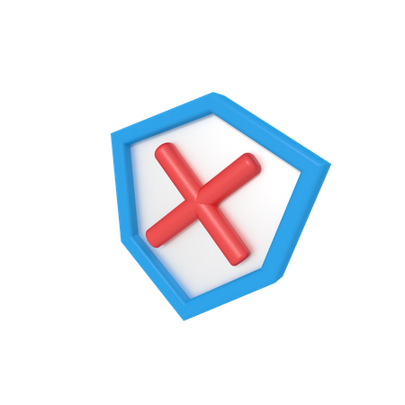 Cruz de escudo de proteccion  3D Icon