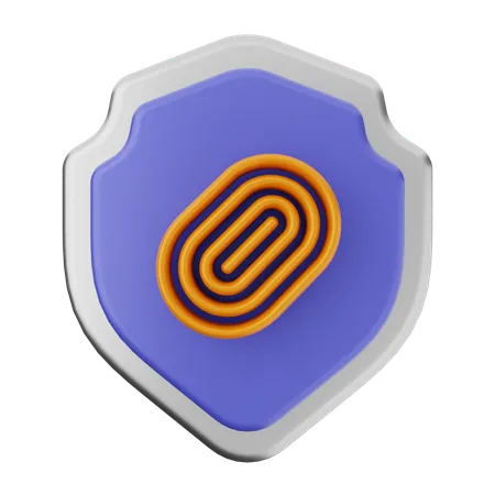 Protección con escudo de huellas dactilares  3D Icon