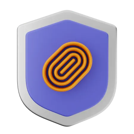 Protección con escudo de huellas dactilares  3D Icon