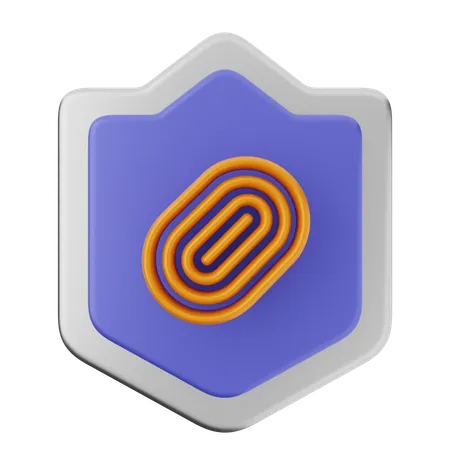 Protección con escudo de huellas dactilares  3D Icon