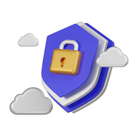 Escudo de protección de la nube  3D Icon