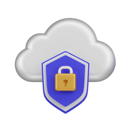 Escudo de protección de la nube  3D Icon