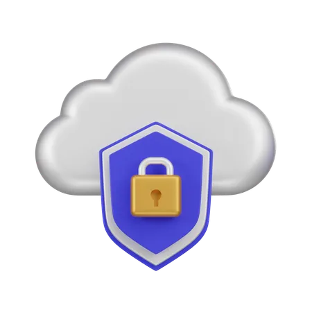 Escudo de protección de la nube  3D Icon