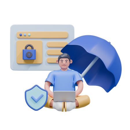 Escudo de segurança cibernética  3D Icon