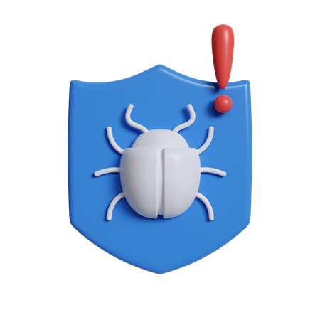 Escudo de segurança com bug  3D Icon