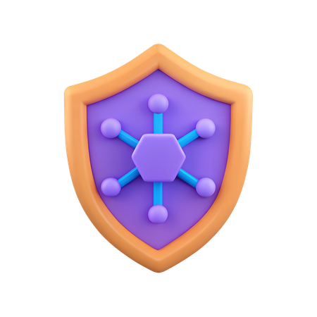 Escudo de segurança de rede  3D Icon