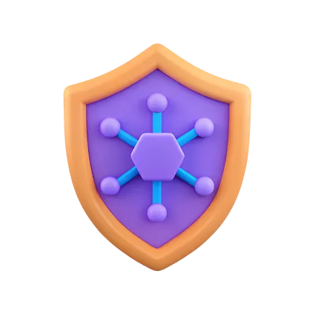 Escudo de segurança de rede  3D Icon