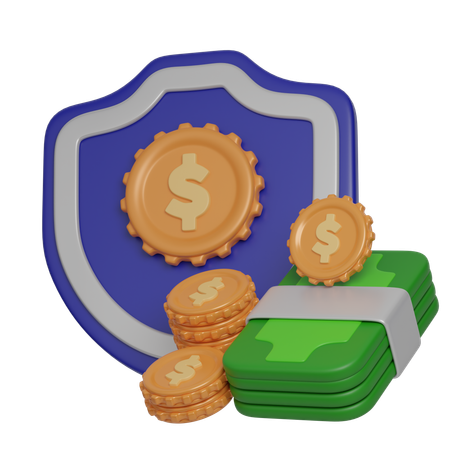 Escudo de segurança financeira  3D Icon