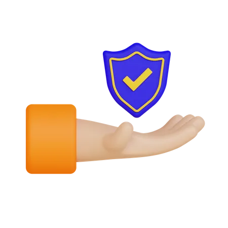 Escudo de seguridad  3D Illustration