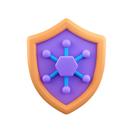 Escudo de seguridad de red  3D Icon