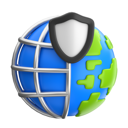 Escudo de seguridad global  3D Icon