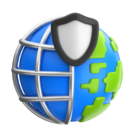 Escudo de seguridad global  3D Icon