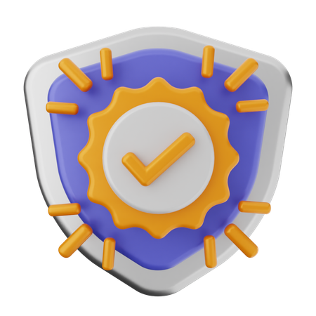 Protección del escudo de verificación  3D Icon