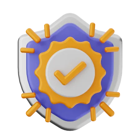 Protección del escudo de verificación  3D Icon