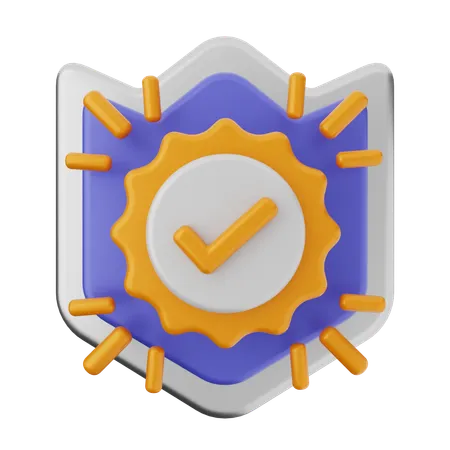 Protección del escudo de verificación  3D Icon