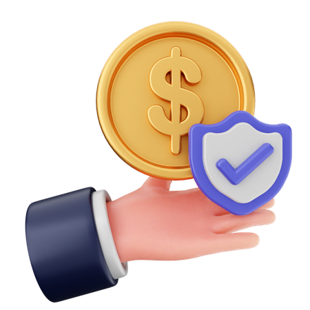 Escudo dinheiro dólar  3D Icon