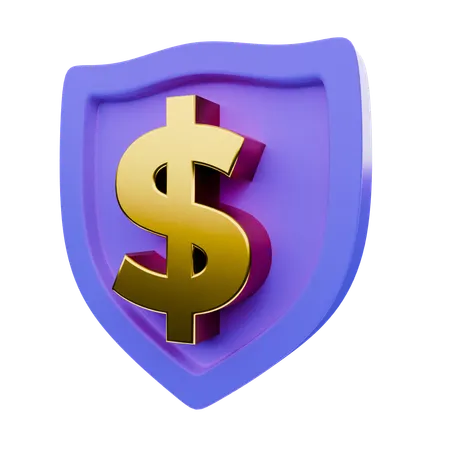 Escudo dólar  3D Icon
