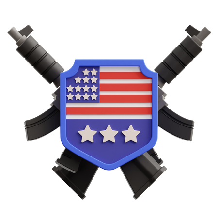 Escudo e armas americanas  3D Icon