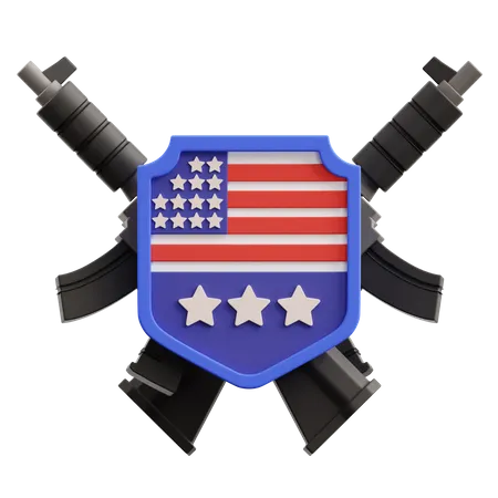 Escudo e armas americanas  3D Icon