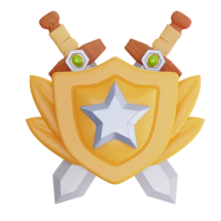 Escudo de espada  3D Icon