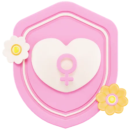 Escudo de mujer  3D Icon