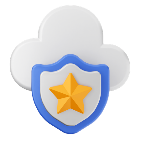 Escudo de seguridad de internet en la nube  3D Icon