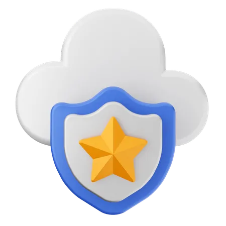 Escudo de seguridad de internet en la nube  3D Icon