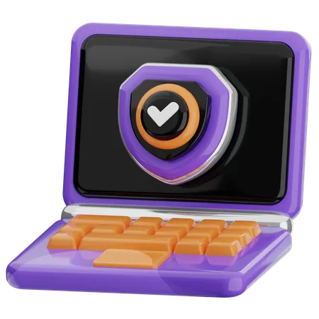 Escudo de laptop  3D Icon