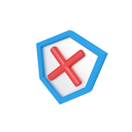 Escudo de proteção cruz  3D Icon