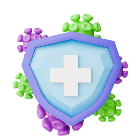 Escudo de vírus  3D Icon