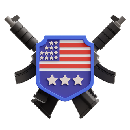 Escudo americano y armas  3D Icon