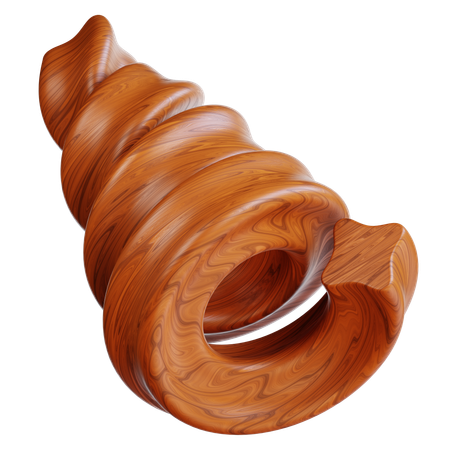 Escultura em madeira espiral  3D Icon