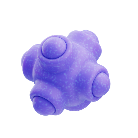 Esfera abstracta en forma de racimo de color púrpura de resina plástica  3D Icon