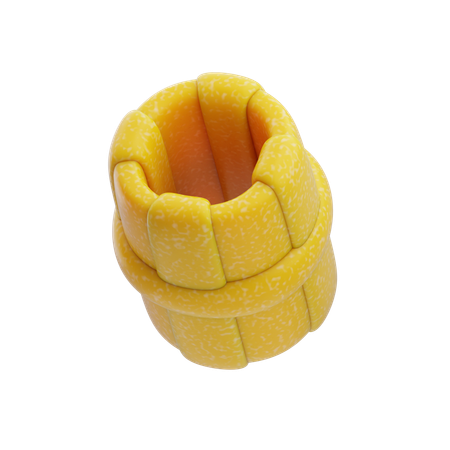 Esfera amarilla abstracta agrupada de resina plástica  3D Icon