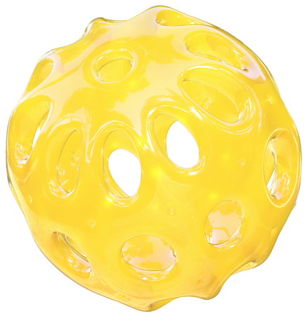 Esfera de textura hueca amarilla  3D Icon