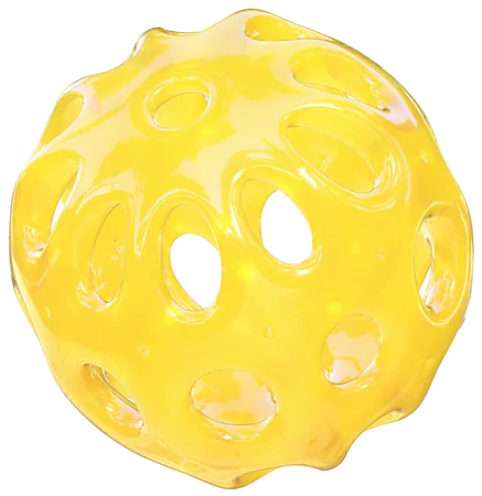Esfera de textura hueca amarilla  3D Icon