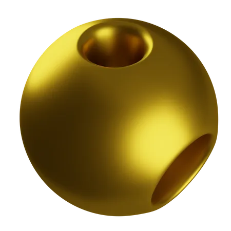 Esfera de bola dourada  3D Icon