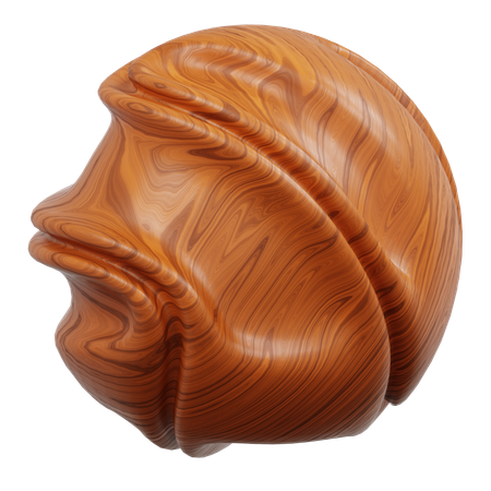 Esfera de veta de madera con forma de remolino  3D Icon