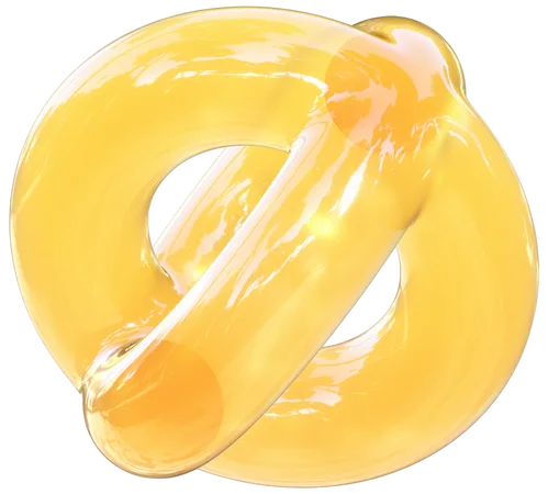 Esfera de anillo amarillo  3D Icon